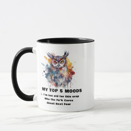 おもしろい怒Owl Umous Coffee Mug マグカップ (左)
