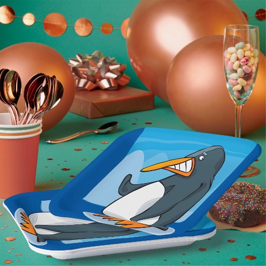 おもしろい怒Penguinマンガクールー ペーパープレート