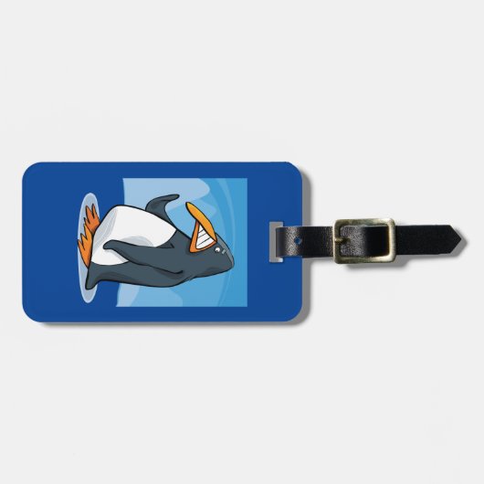 おもしろい怒Penguinマンガクールー ラゲッジタグ (正面横)