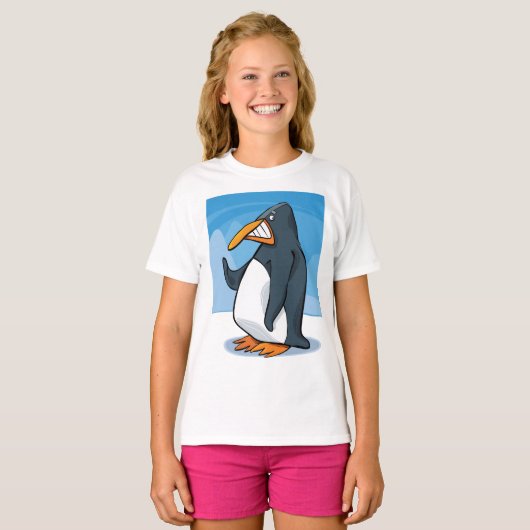 おもしろい怒Penguinマンガクールー Tシャツ (正面フル)