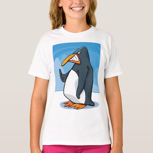 おもしろい怒Penguinマンガクールー Tシャツ (正面)