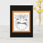 おもしろい怒PUMPKIN誕生日カード カード (黄色い花)