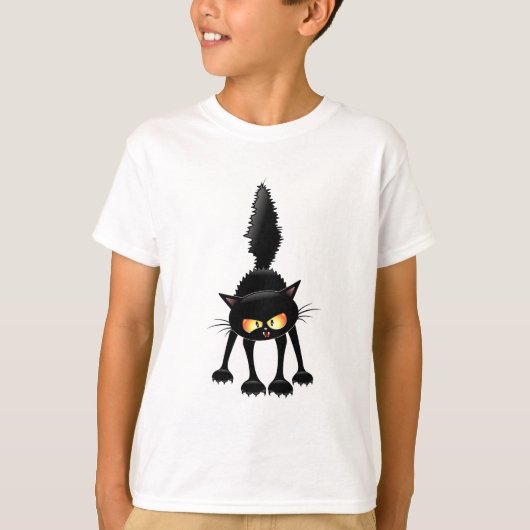 おもしろい怒Scartoon &ものすごい黒猫マンガ Tシャツ (正面)