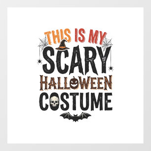 おもしろい怖いハロウィンコスチュームのビンテージTシャツデザイン ウィンドウサイン