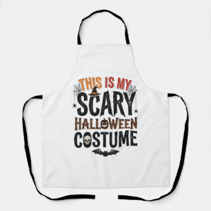 おもしろい怖いハロウィンコスチュームのビンテージTシャツデザイン エプロン