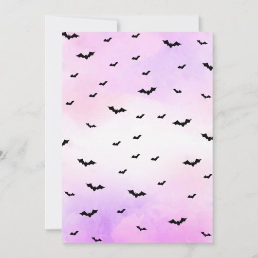 おもしろい怖いパーティー子供へカード、10代または大人 招待状 (裏面)