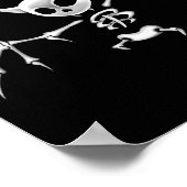 おもしろい怖い暗飛んでいるいスケルトンこうもりハロウィンクロス ポスター (角)