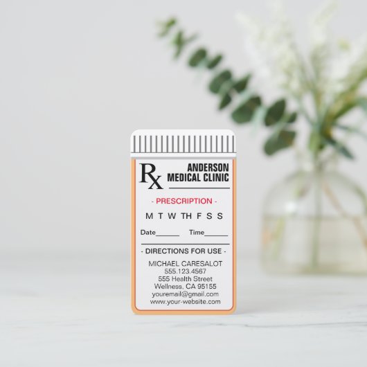 おもしろい思い出に残る処方アポイントメントカード 名刺 (スタンド正面)