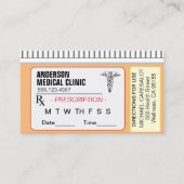 おもしろい思い出に残る処方箋アポイントメント 名刺 (正面)