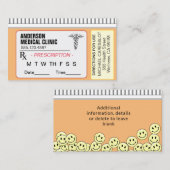 おもしろい思い出に残る処方箋アポイントメント 名刺 (正面/裏面)