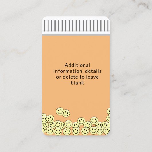 おもしろい思い出に残る処方箋カルテ 名刺 (裏面)