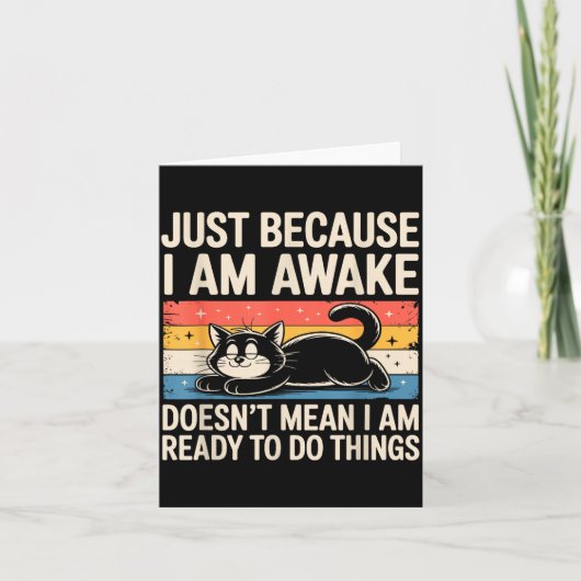 おもしろい怠け猫ミーム変わった物好きメンズレディースボー カード (正面)