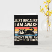 おもしろい怠け猫ミーム変わった物好きメンズレディースボー カード (黄色い花)