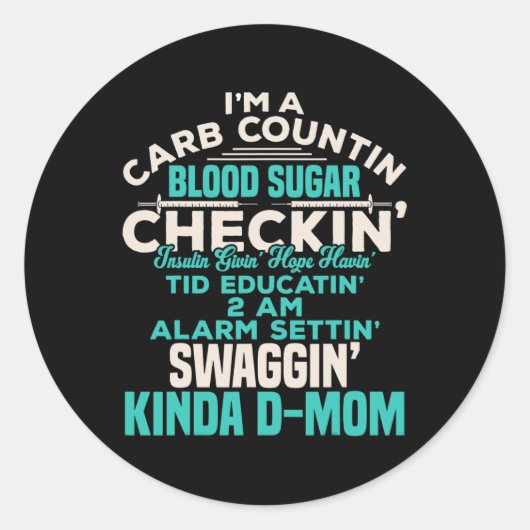 おもしろい性糖尿病1型糖尿病認識度サポートママ ラウンドシール (正面)