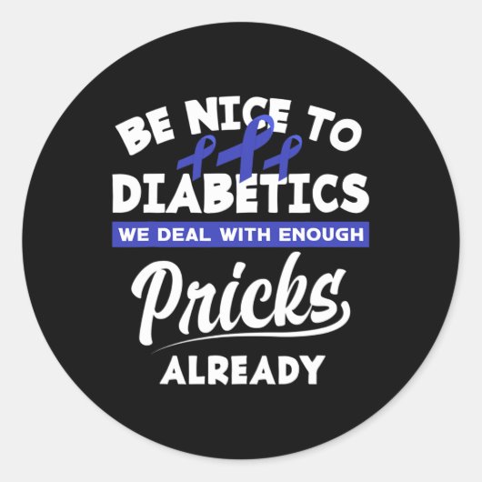 おもしろい性糖尿病1型糖尿病T1d糖尿病アワレ ラウンドシール (正面)