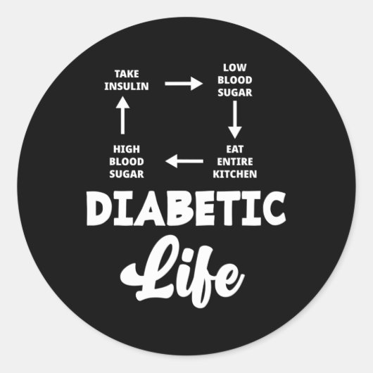 おもしろい性糖尿病1型糖尿病T1d糖尿病アワレ ラウンドシール (正面)