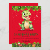 おもしろい恐竜のジンガ食べブーパンのクッキー 招待状 (正面/裏面)