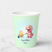 おもしろい恐竜のストローのカート誕生日パーティーDIY名 紙コップ (正面)