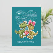 おもしろい恐竜のバレンタインデーのフラットカード シーズンカード (スタンド正面)