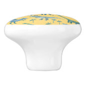 おもしろい恐竜の模様（青） セラミックノブ (側面)