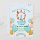 おもしろい恐竜の観覧車 誕生日パーティー DIY 名 ポストカード (正面/裏面)