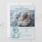 おもしろい恐竜の赤ちゃん男の子の写真 出生発表 (正面)