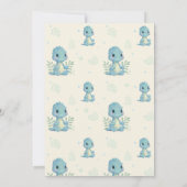 おもしろい恐竜の赤ちゃん男の子の写真 出生発表 (裏面)