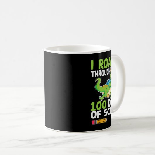 おもしろい恐竜は学校Tの100日を通して育った コーヒーマグカップ (正面右)