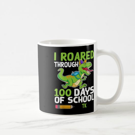 おもしろい恐竜は学校Tの100日を通して育った コーヒーマグカップ (右)