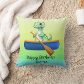 おもしろい恐竜カヤックのセーリング誕生日パーティー クッション (ブランケット)