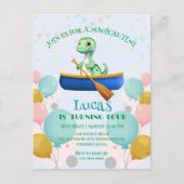 おもしろい恐竜カヤック誕生日パーティーDIY名前 ポストカード (正面)