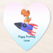 おもしろい恐竜カラフルロケットスクールバースデーパーティー ペーパーコースター (正面)