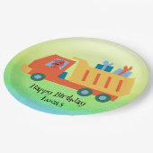 おもしろい恐竜ギフトトラック誕生日パーティーDIY名前 ペーパープレート (アングル)