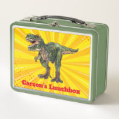 おもしろい恐竜ティラノサウルスレックス名キッズTレックス メタルランチボックス (正面)