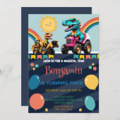 おもしろい恐竜トラクター気球スクール誕生日 (正面/裏面)