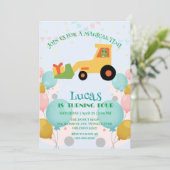 おもしろい恐竜トラクター誕生日パーティーDIY名前 シーズンカード (スタンド正面)