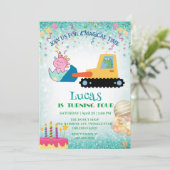 おもしろい恐竜トラクター誕生日パーティーDIY名前 シーズンカード (スタンド正面)