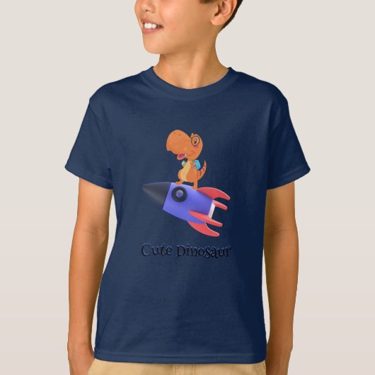 おもしろい恐竜ロケット戻る2学校誕生日会 Tシャツ (正面)