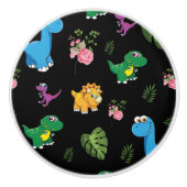 おもしろい恐竜葉 セラミックノブ (正面)