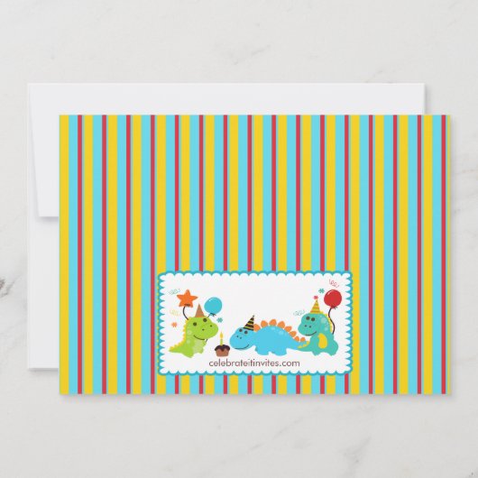 おもしろい恐竜誕生会の招待 招待状 (裏面)