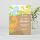 おもしろい恐竜誕生日招待状 招待状 (スタンド正面)