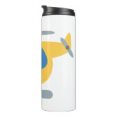 おもしろい恐竜飛んでいる黄色ヘリコプタパーティー タンブラー (回転右)