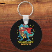 おもしろい恐竜Tレックス小児癌認識度少年 キーホルダー (正面)