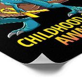 おもしろい恐竜Tレックス小児癌認識度少年 ポスター (角)