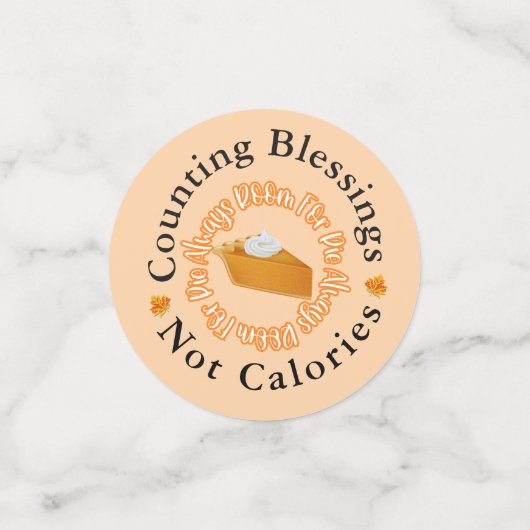 おもしろい恵み数カロリー感謝なし コンフェッティ (スモール正面)