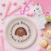 おもしろい恵み数カロリー感謝なし ペーパープレート (パーティー)