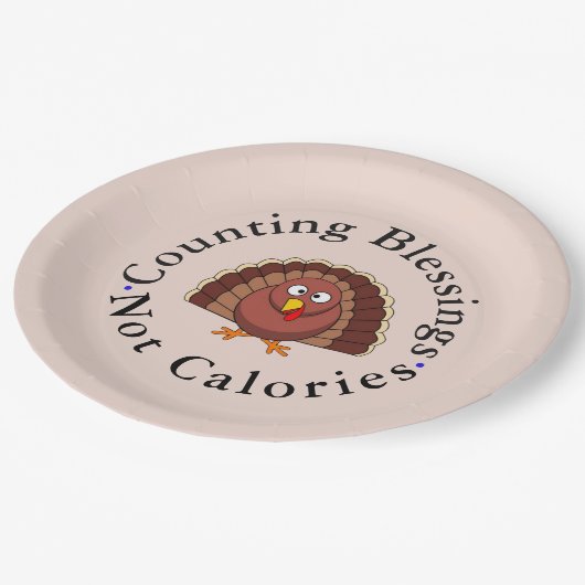 おもしろい恵み数カロリー感謝なし ペーパープレート (アングル)