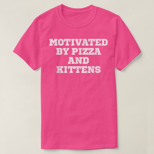 おもしろい意欲を起こピザと子猫 Tシャツ (デザイン正面)