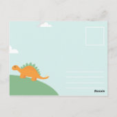 おもしろい愛のライトブルー恐竜 ポストカード (裏面)