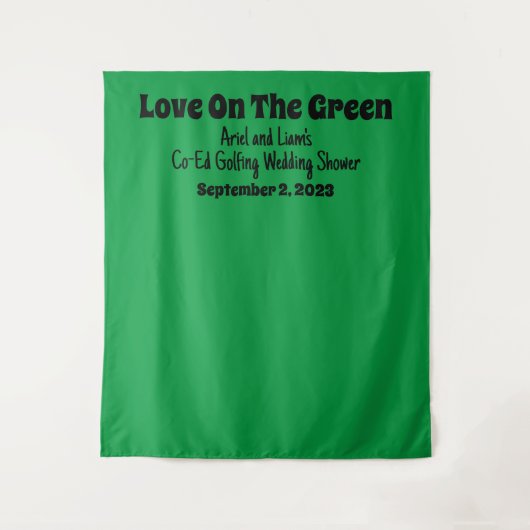 "おもしろい愛の緑"ゴルフウェディングシャワー タペストリー (正面)